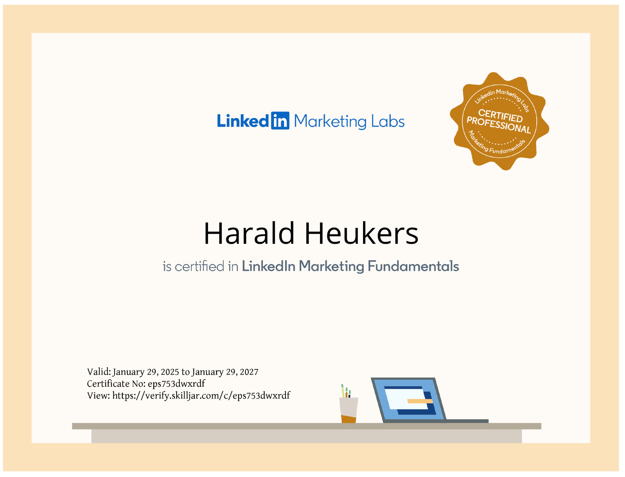 Contendi LinkedIn certified Marketing Fundamentals
